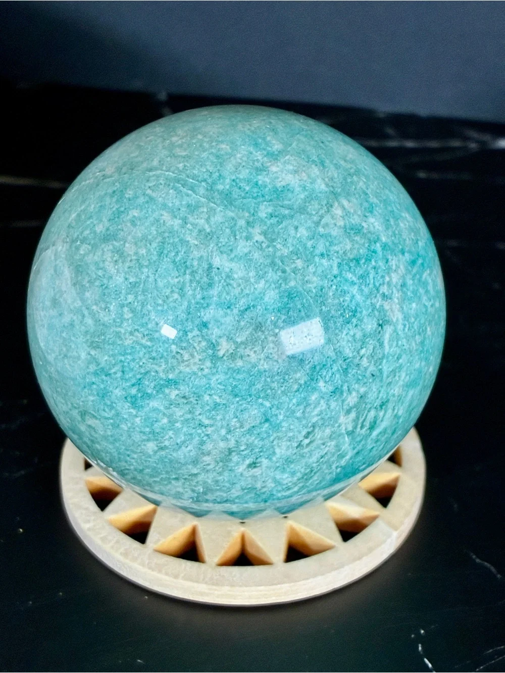 Arctic Tide Amazonite Sphere | 50.5mm Natural Blue-Green Crystal Sphere
